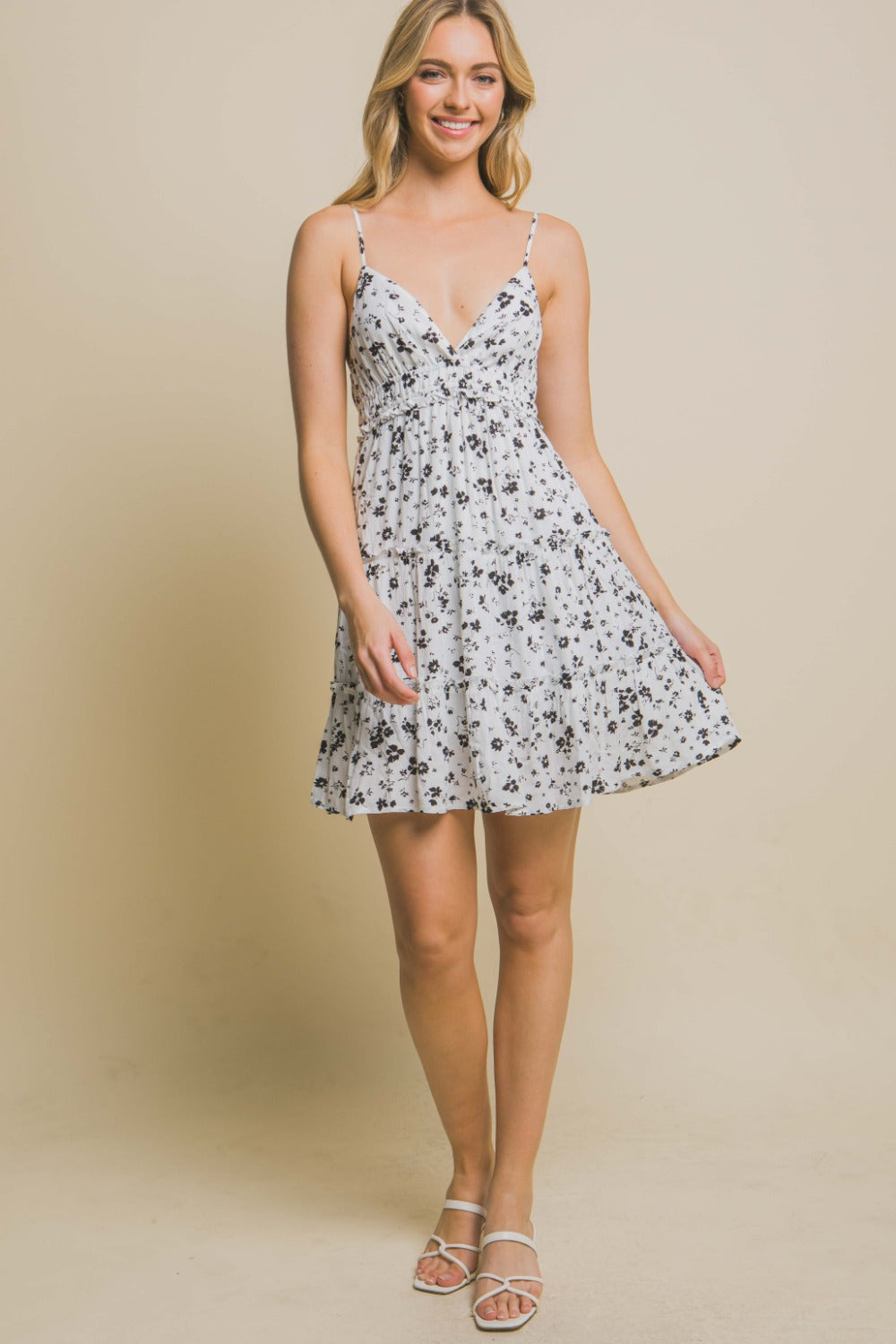 Love Tree Floral Tiered Cami Mini Dress 9666 | Gulf Resellers
