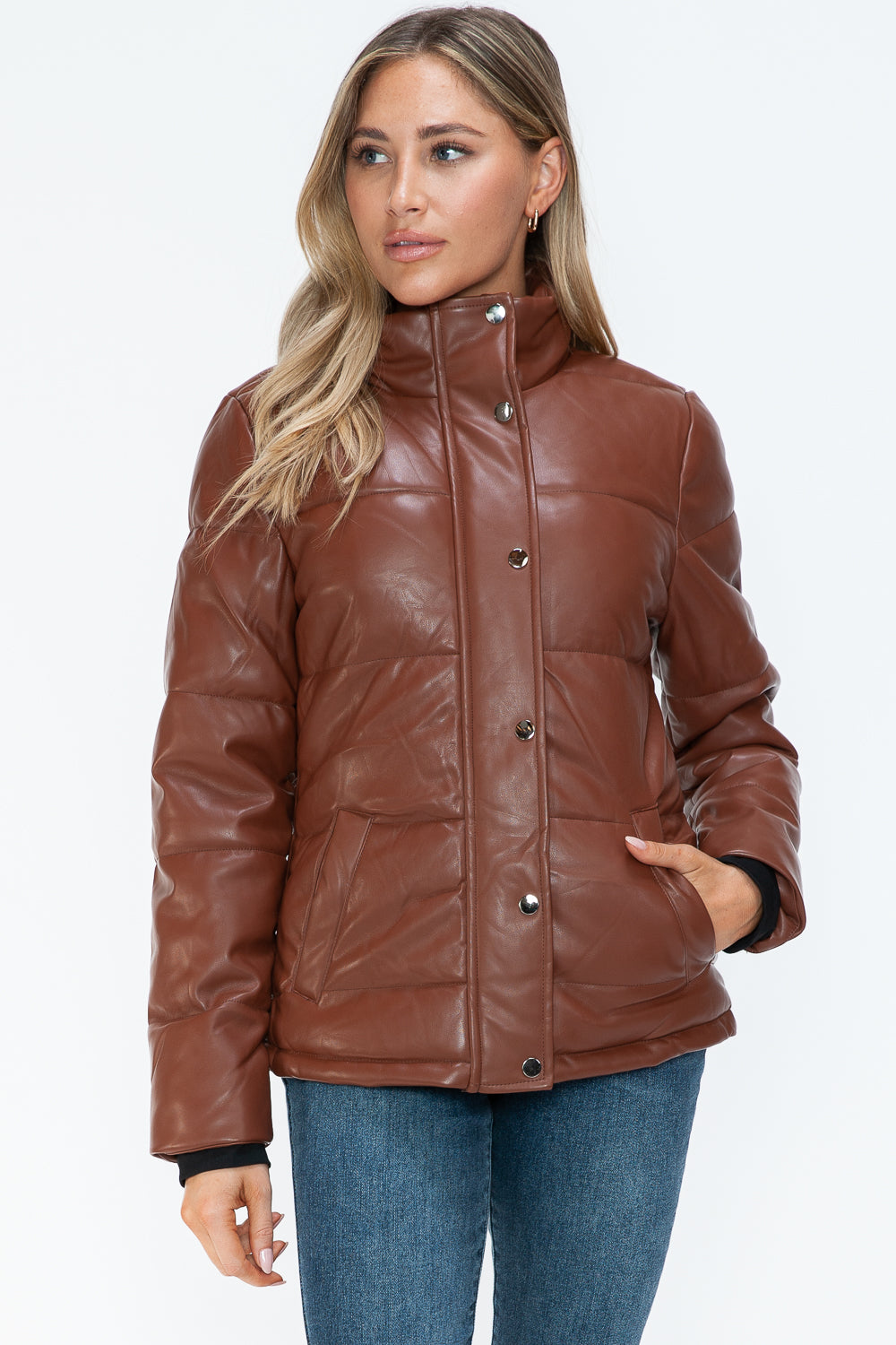 YMI Pocketed Zip Up Turtleneck Puffer Jacket 15755 | Gulf Resellers
