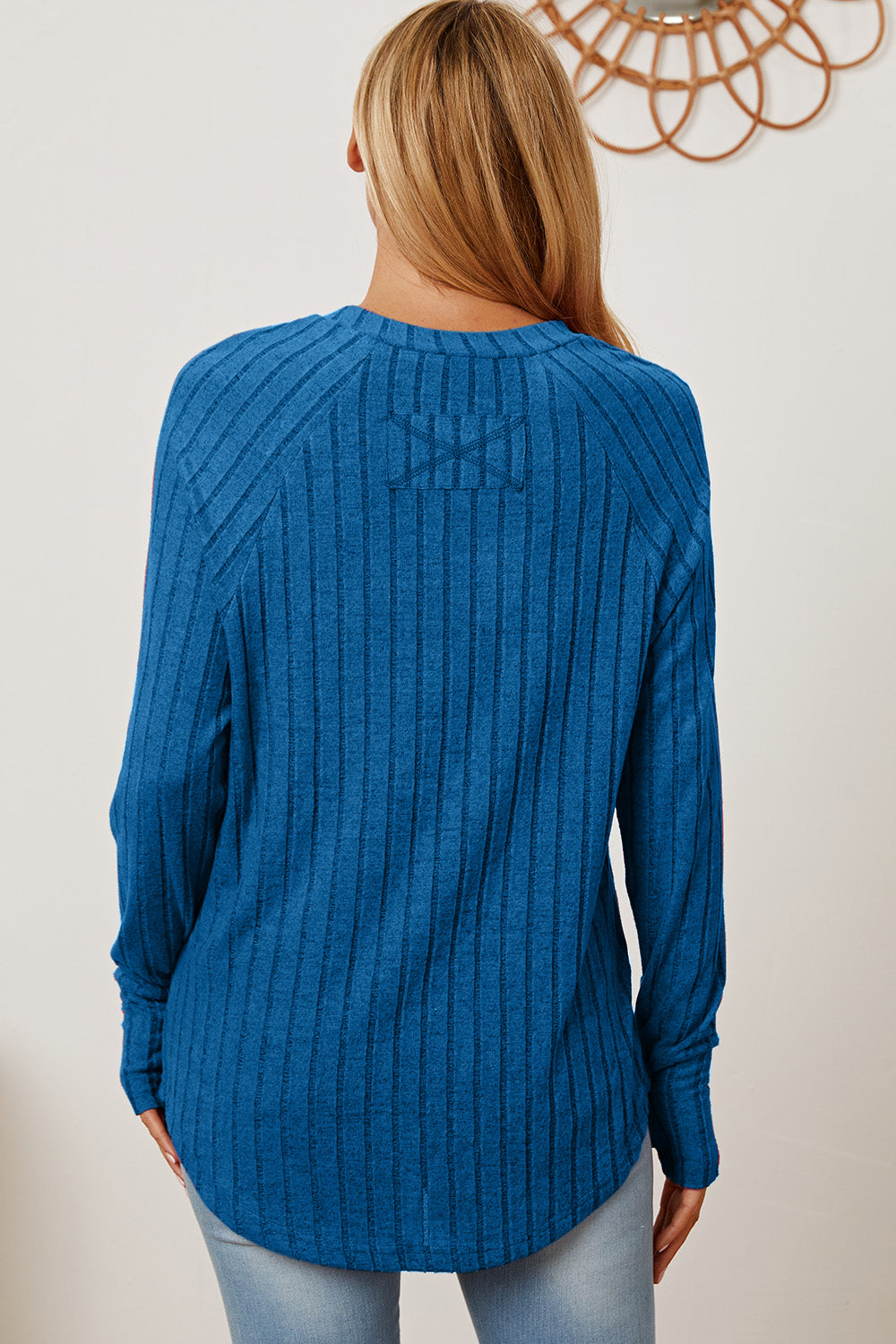 Basic Bae Full Size Ribbed Thumbhole Sleeve T-Shirt | Gulf Resellers