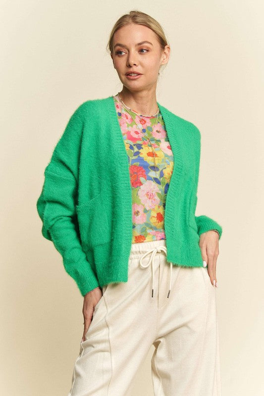 Davi & Dani Open Front Drop Shoulder Cardigan 18732 | Gulf Resellers