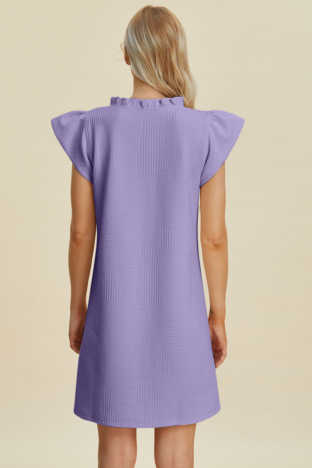 Double Take Full Size Ruffled V-Neck Cap Sleeve Dress 15093 | Gulf Resellers