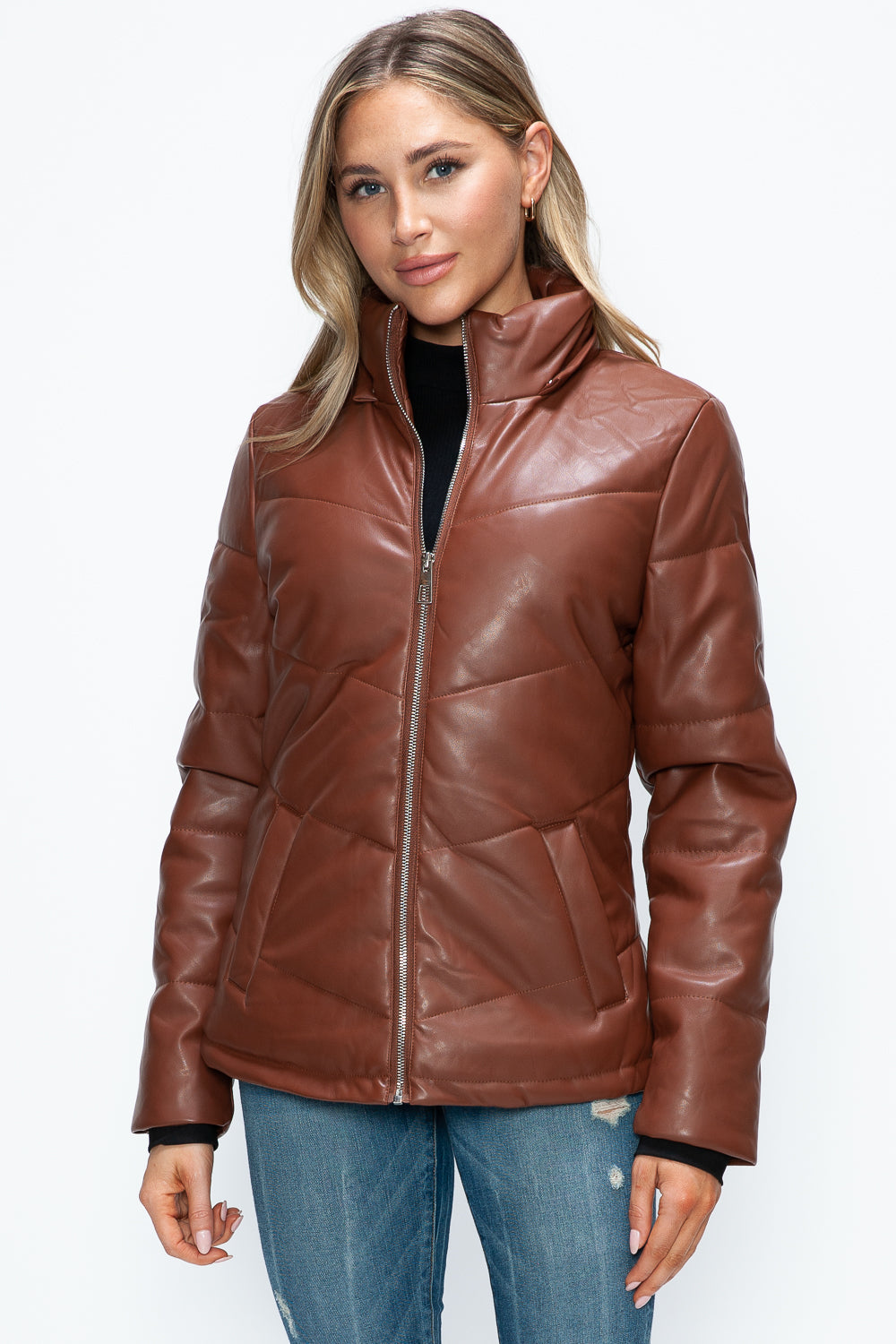 How Dare U Pocketed Zip Up Puffer Jacket with Removable Hood 16129 | Gulf Resellers