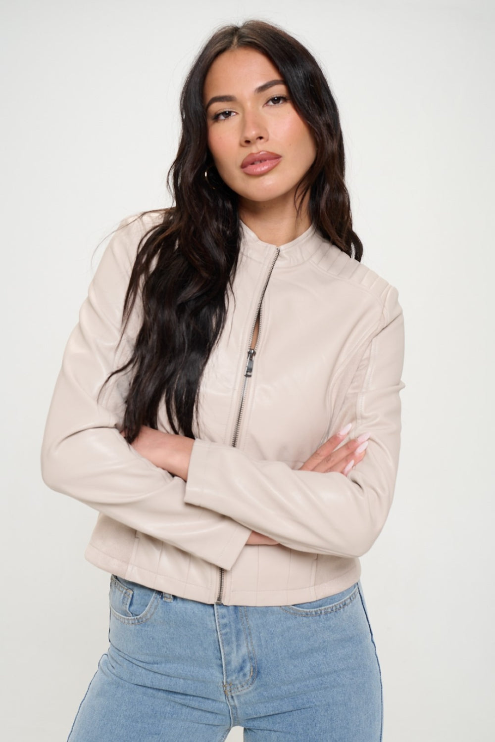 Coalition LA Zip Up Vegan Moto Jacket 13581 | Gulf Resellers