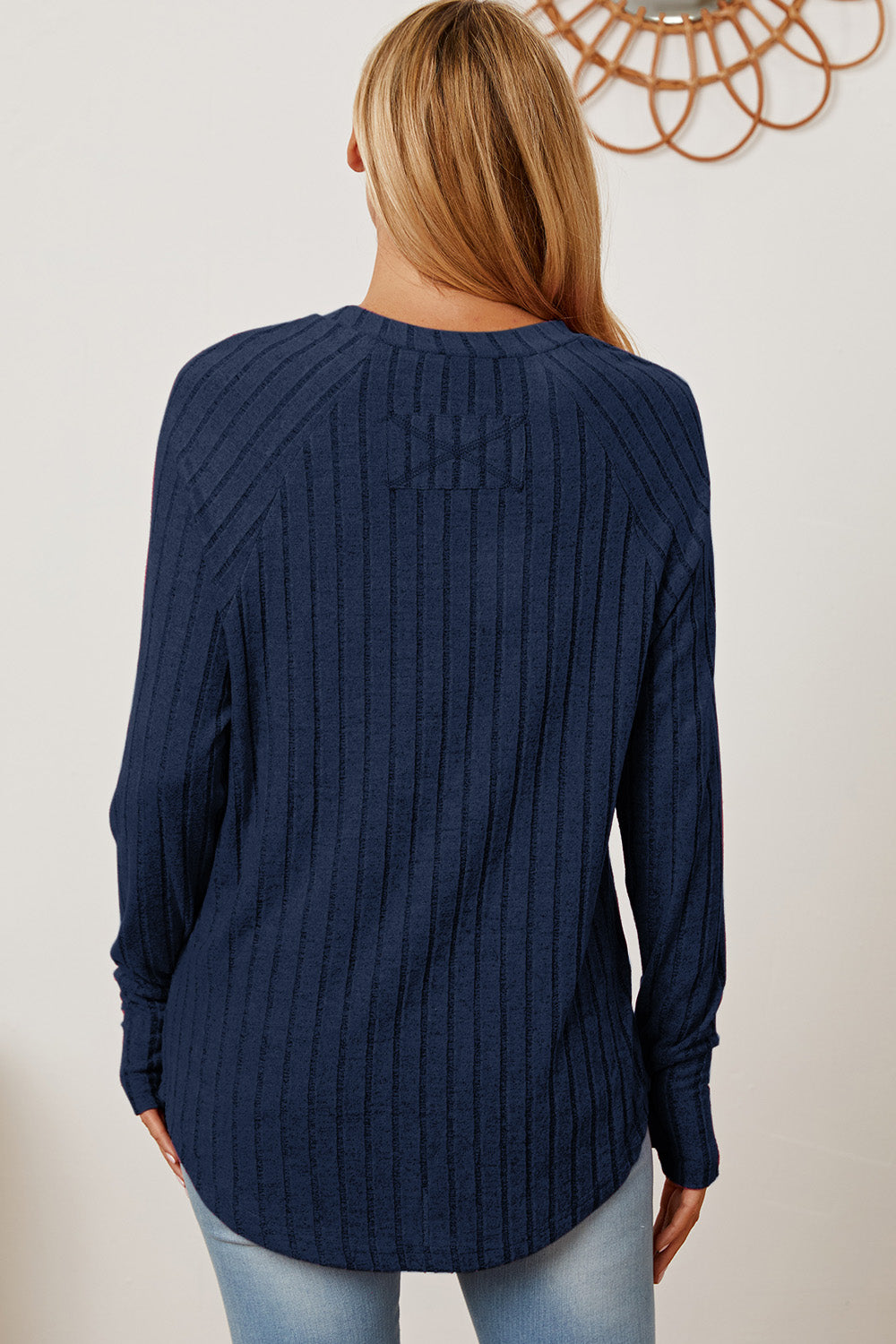 Basic Bae Full Size Ribbed Thumbhole Sleeve T-Shirt | Gulf Resellers