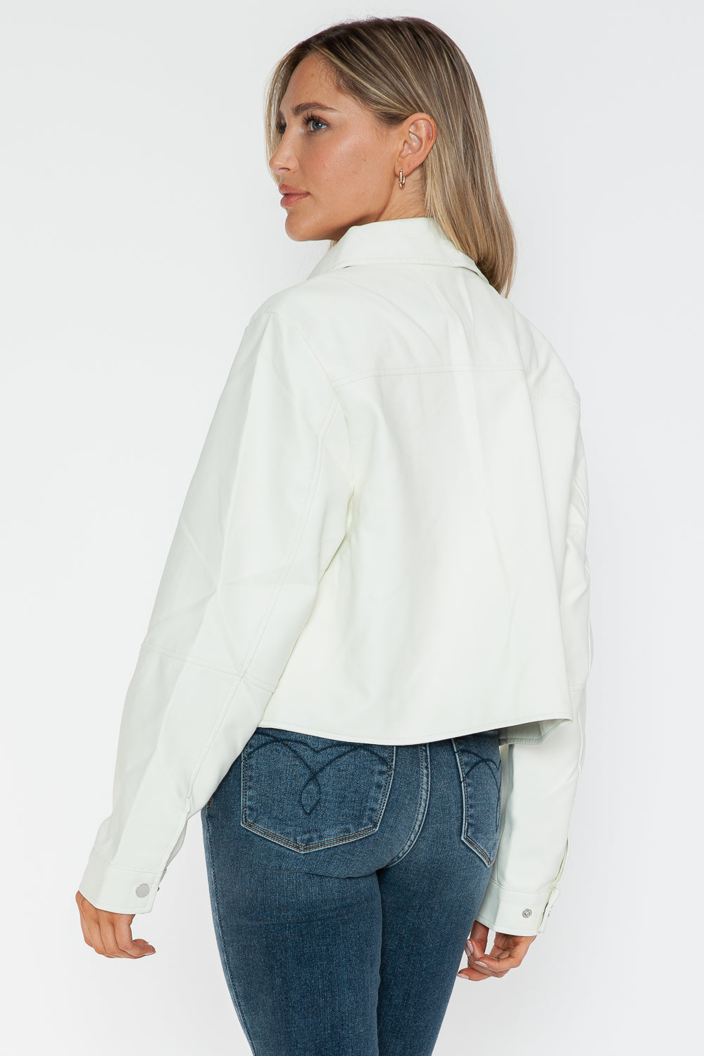 Snobbish Snap Down Long Sleeve PU Leather Jacket 15287 | Gulf Resellers