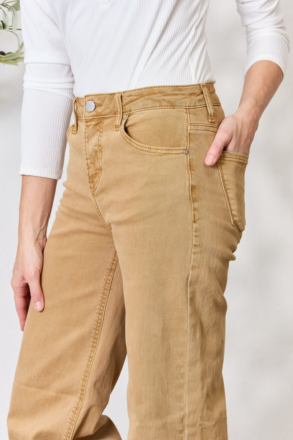 RISEN Full Size Fringe Hem Wide Leg Jeans | Gulf Resellers