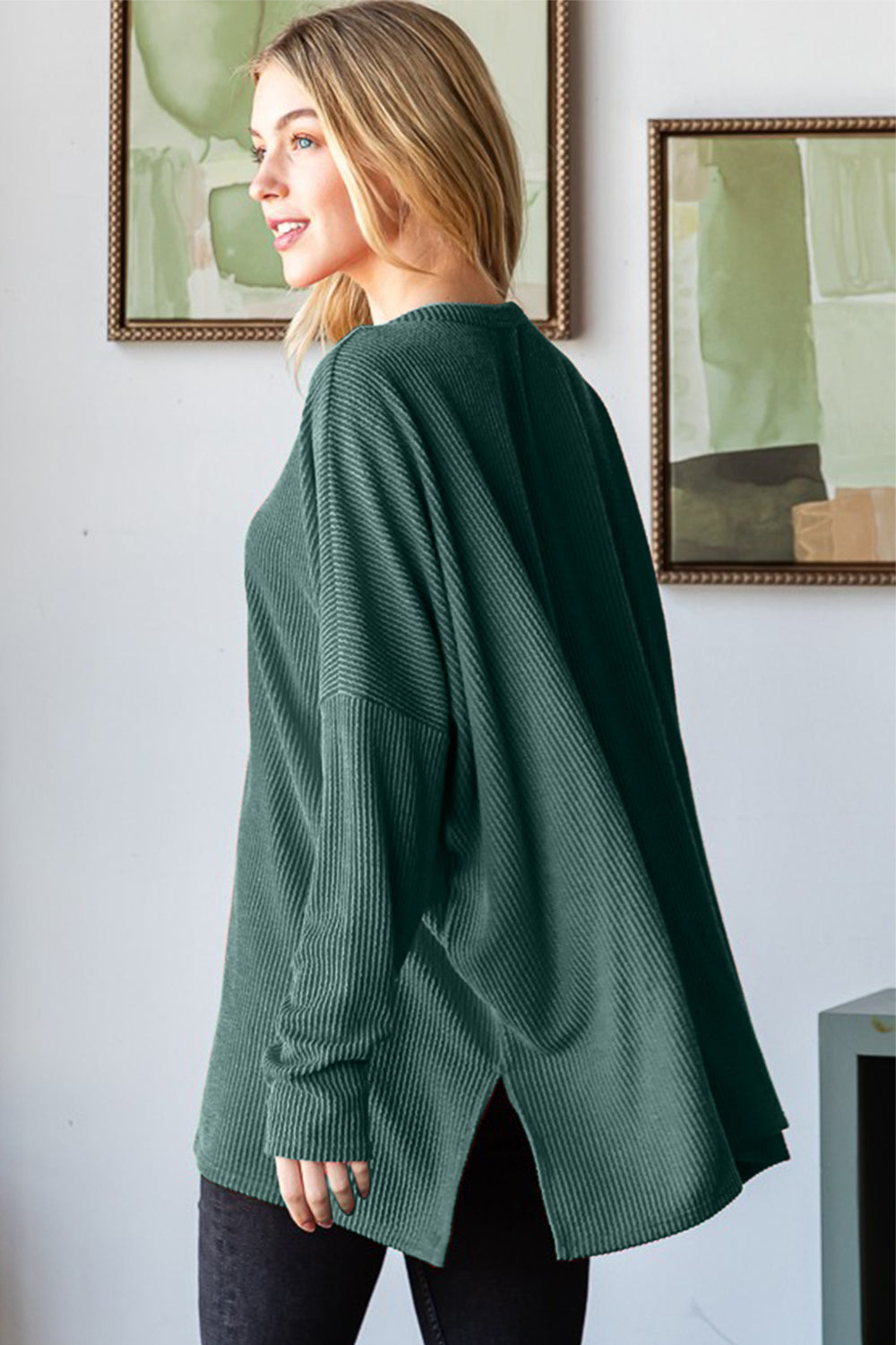 Heimish Sequin Nutcracker Long Sleeve Ribbed Top 18192 | Gulf Resellers