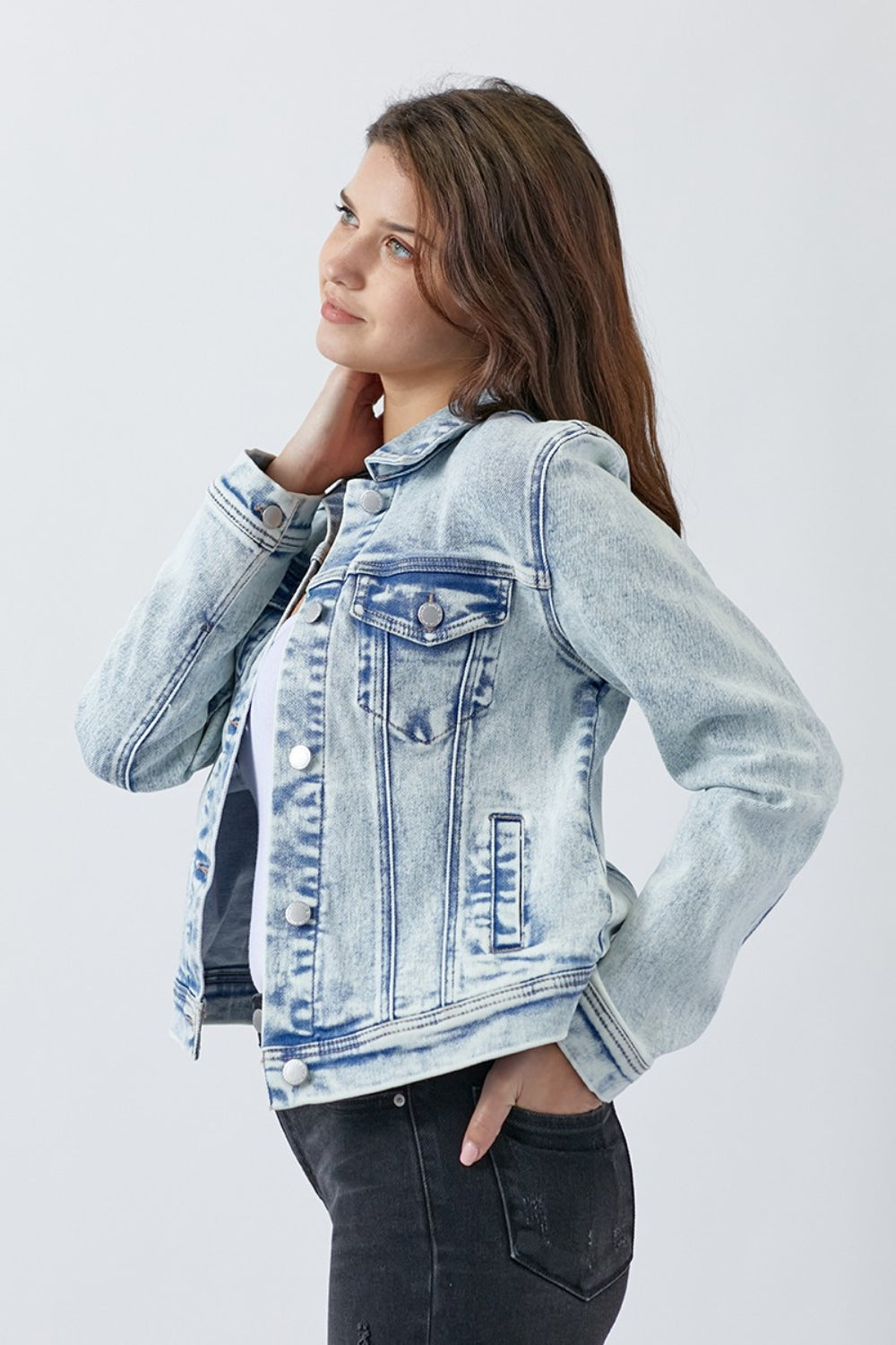 RISEN Button Up Washed Denim Jacket 13234 | Gulf Resellers