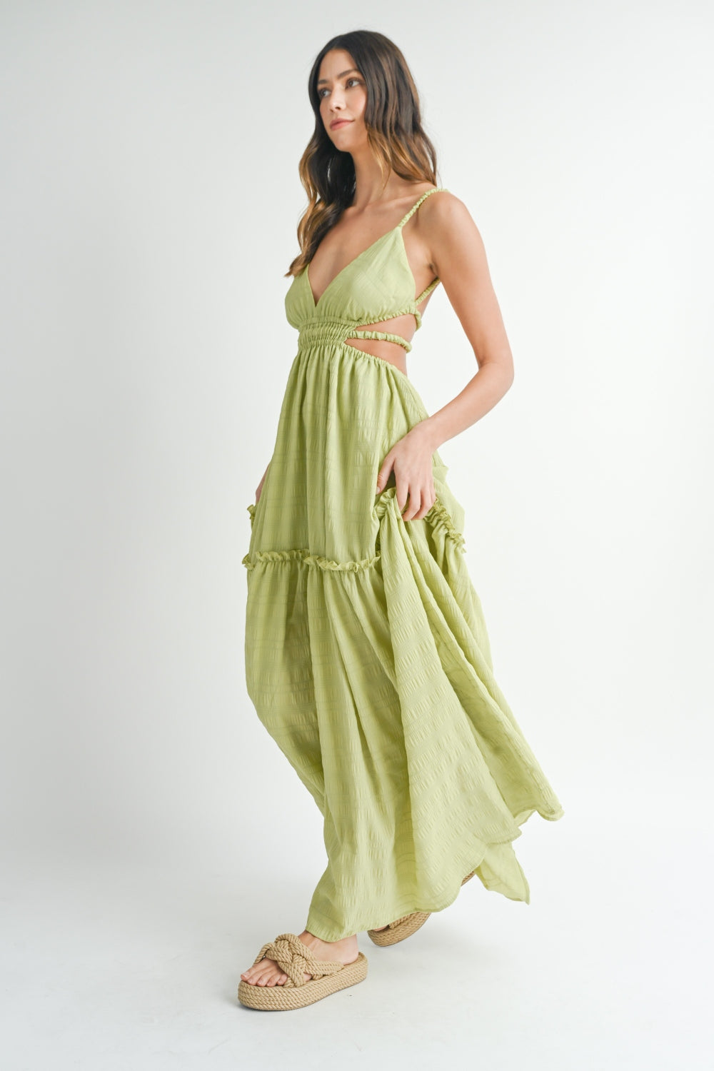 MABLE Cutout Waist Backless Maxi Dress 6005 | Gulf Resellers