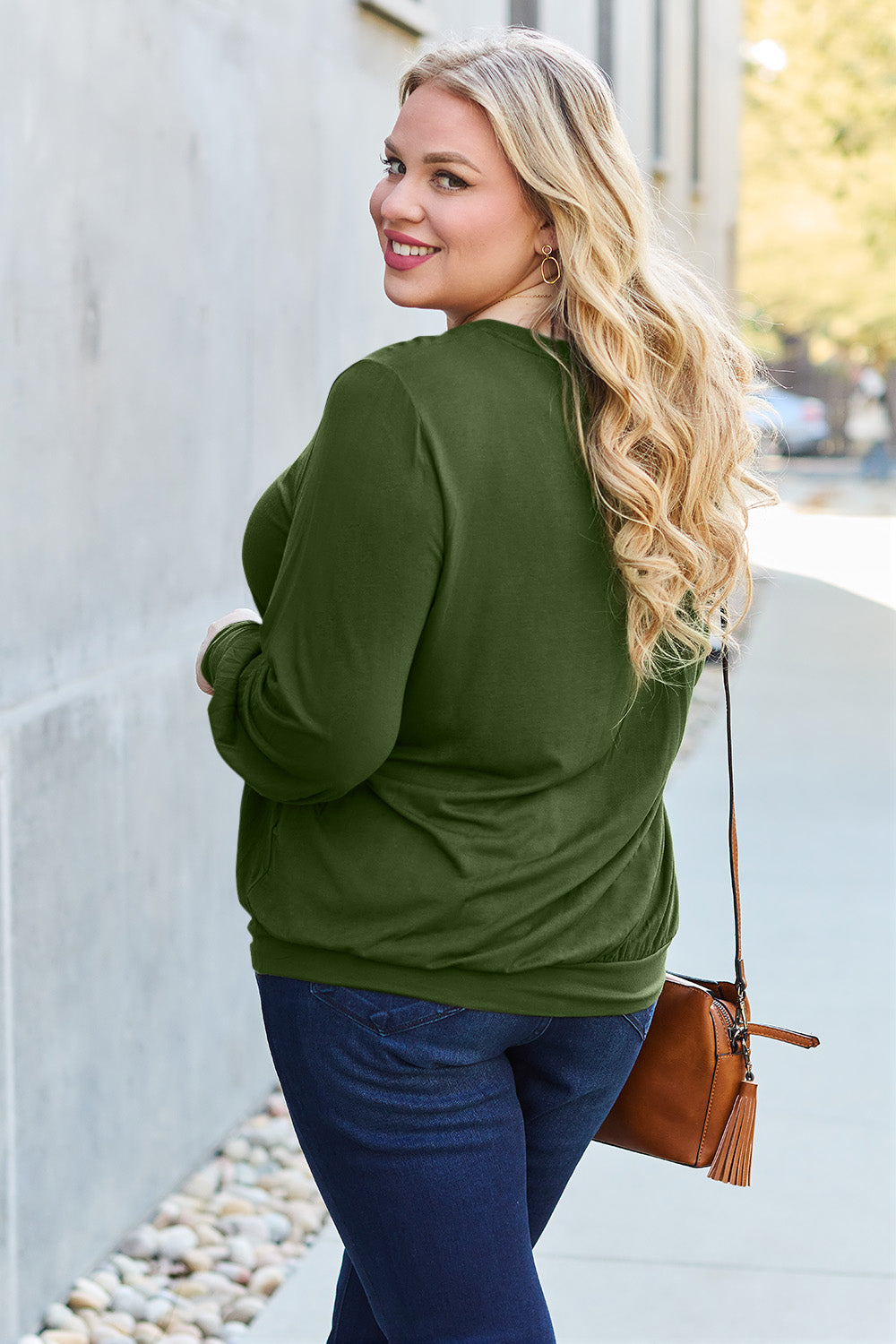 Basic Bae Full Size V-Neck Lantern Sleeve Top 6659 | Gulf Resellers
