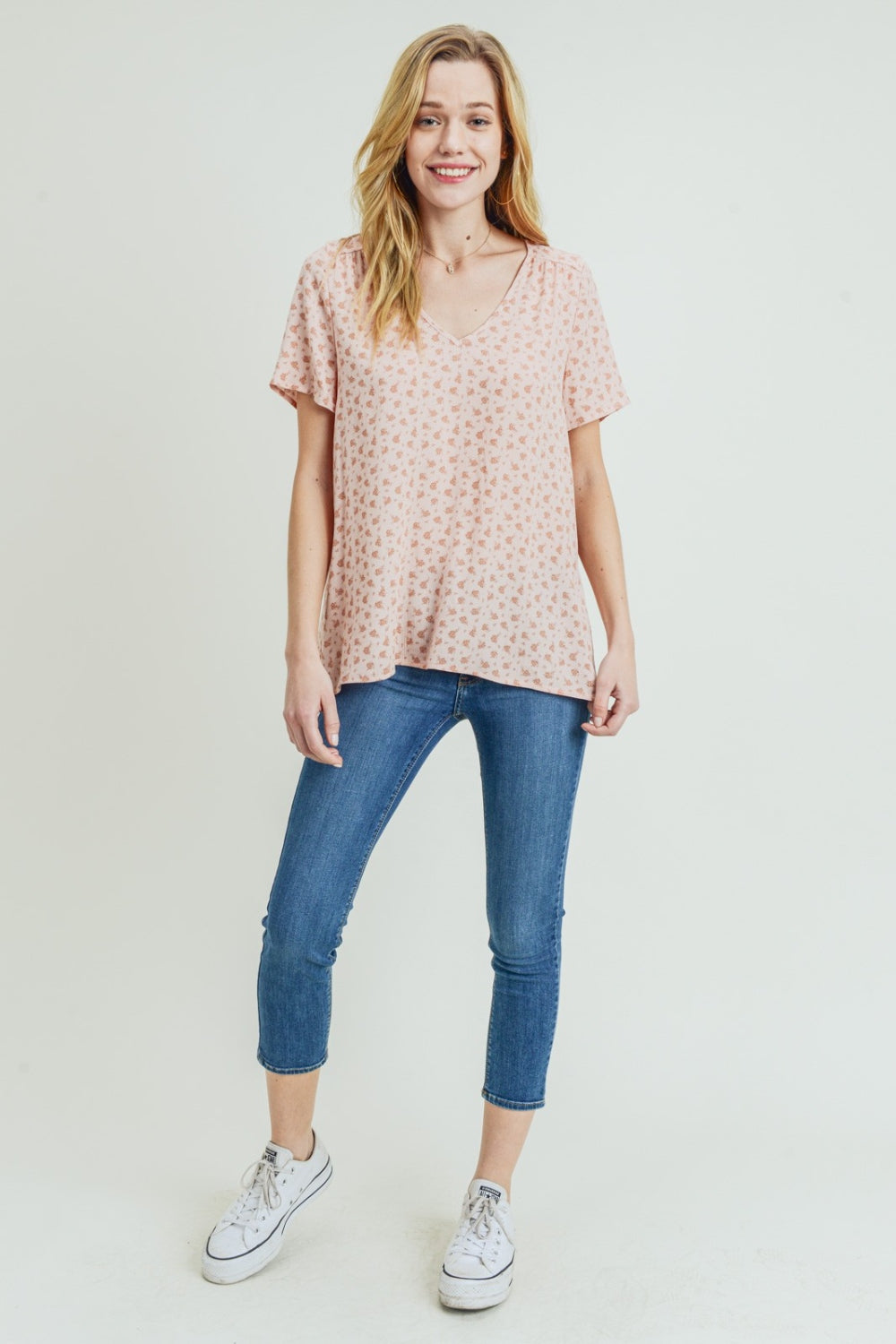 Cotton Bleu by Nu Label Printed V-Neck Short Sleeve T-Shirt 5660 | Gulf Resellers