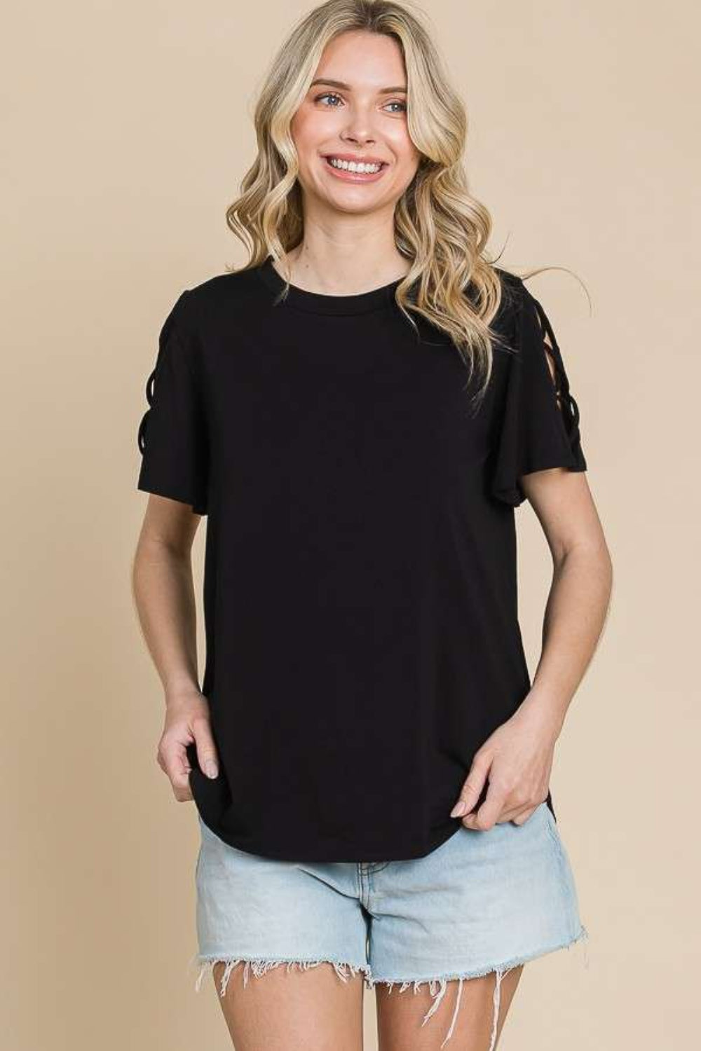 Culture Code Round Neck Crisscross Short Sleeve T-Shirt 7824 | Gulf Resellers
