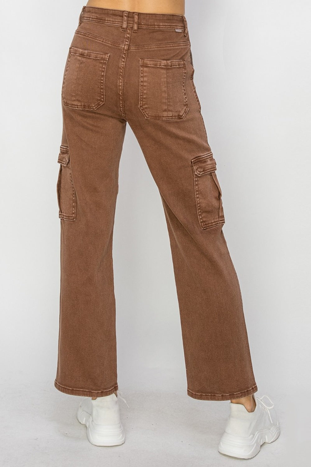 Risen Full Size High Rise Cargo Jeans 8653 | Gulf Resellers