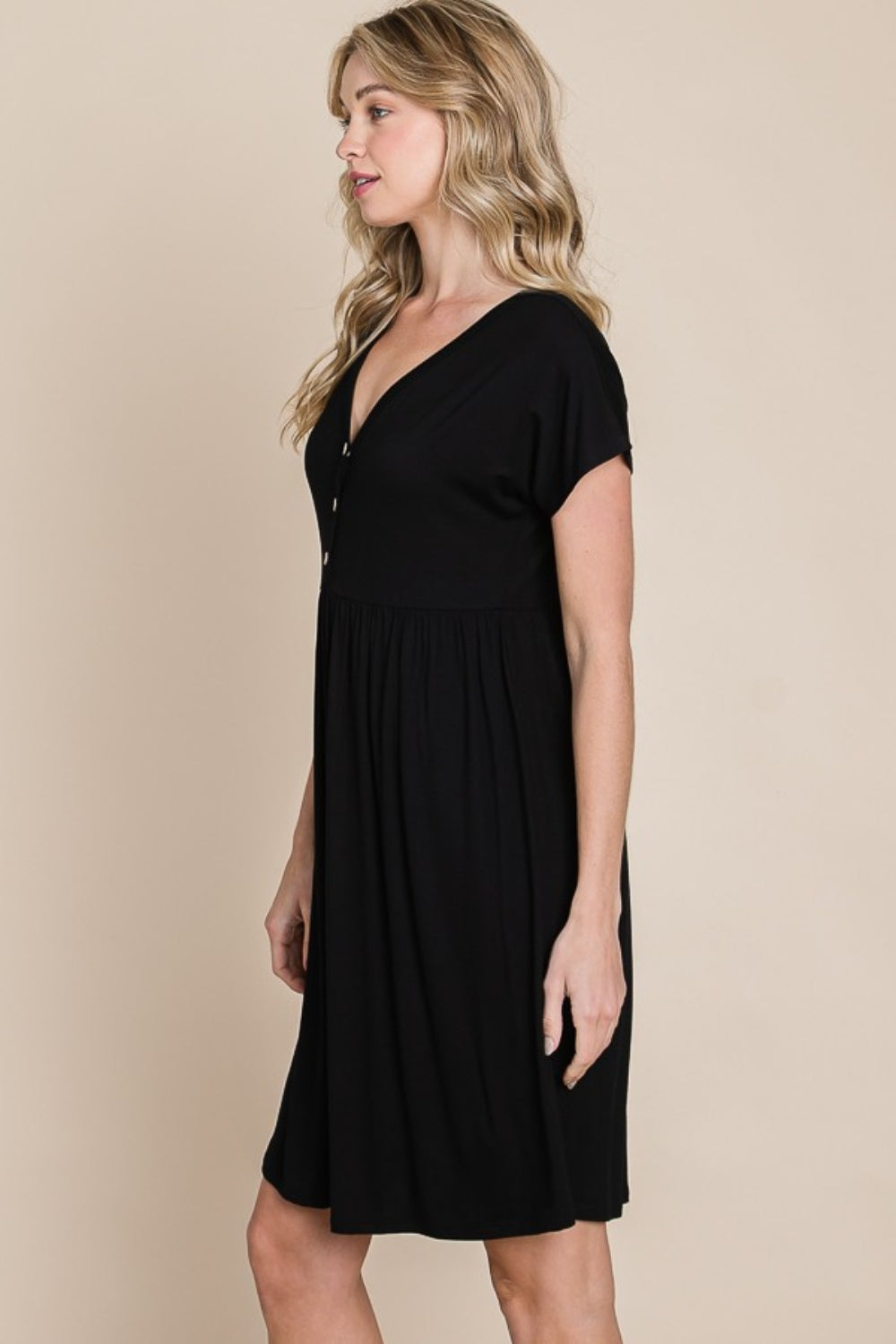 BOMBOM V-Neck Short Sleeve Dress 9671 | Gulf Resellers