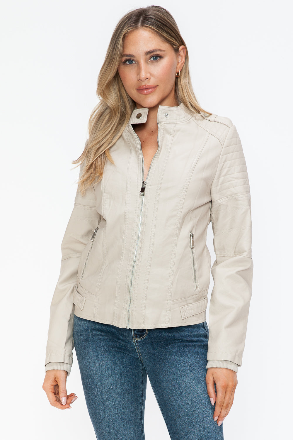 Snobbish PU Leather Biker Jacket with Side Zip Pockets 15623 | Gulf Resellers