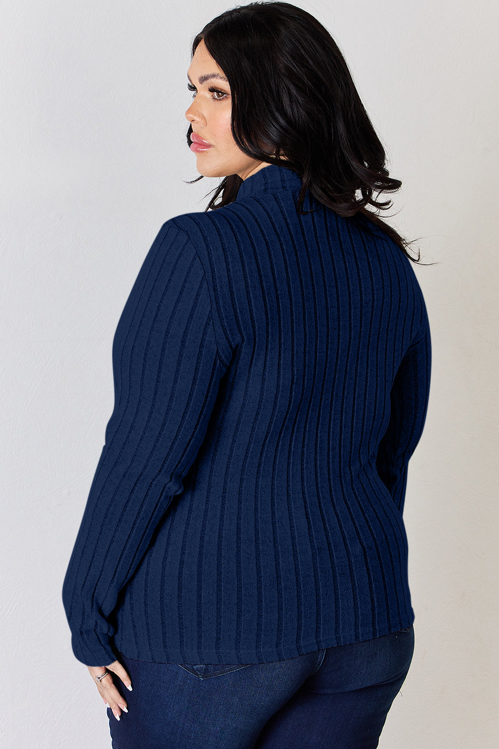 Basic Bae Full Size Ribbed Mock Neck Long Sleeve T-Shirt | Gulf Resellers