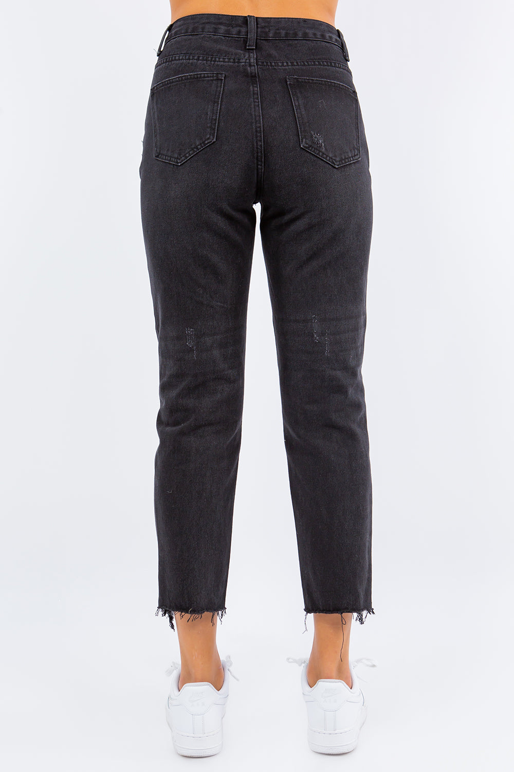American Bazi High Waist Distressed Cropped Straight Jeans 10998 | Gulf Resellers