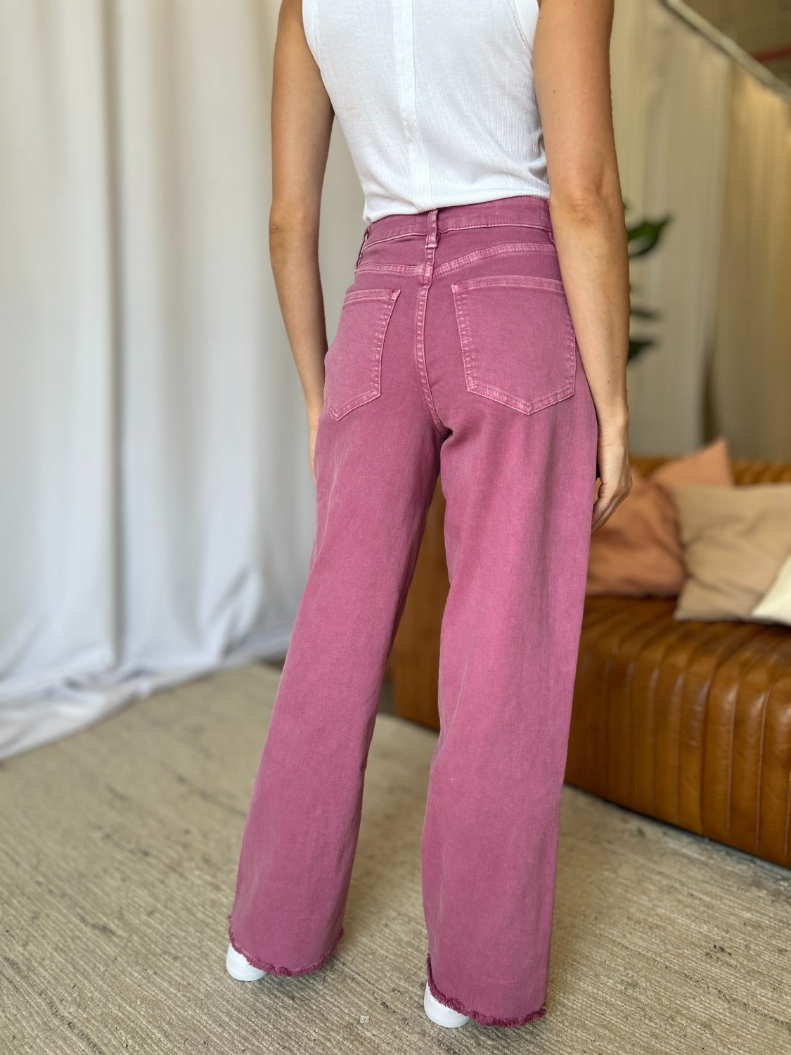 RFM Full Size High Rise Garment Dye Wide Leg Jeans 11145 | Gulf Resellers