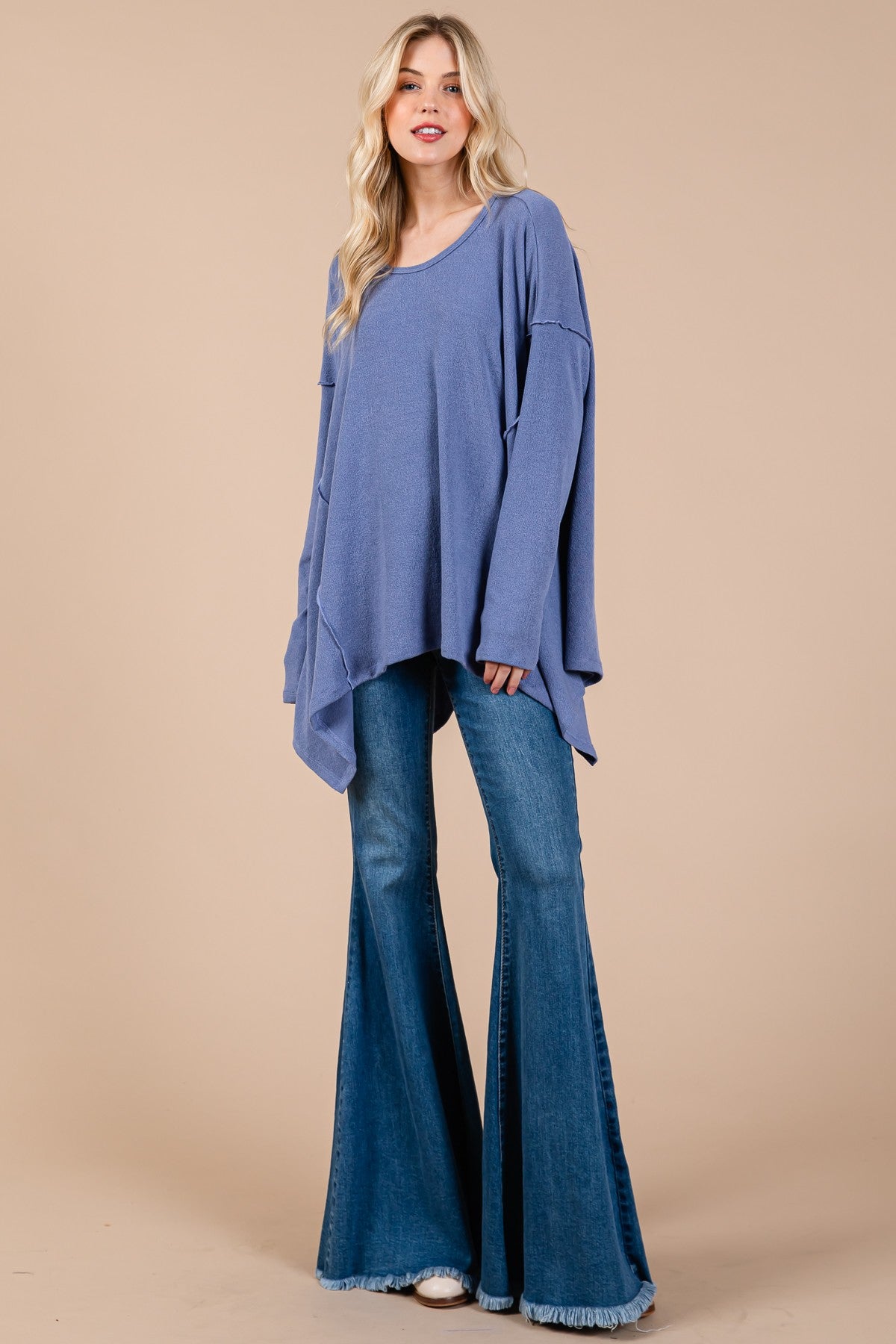 Ces Femme Asymmetrical Long Sleeve top 18575 | Gulf Resellers