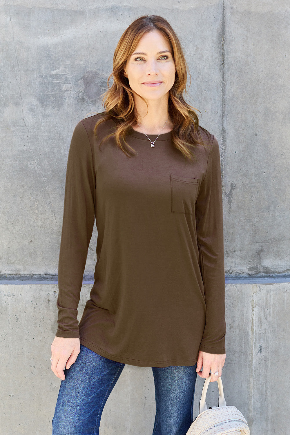 Basic Bae Full Size Round Neck Long Sleeve Top 8022 | Gulf Resellers