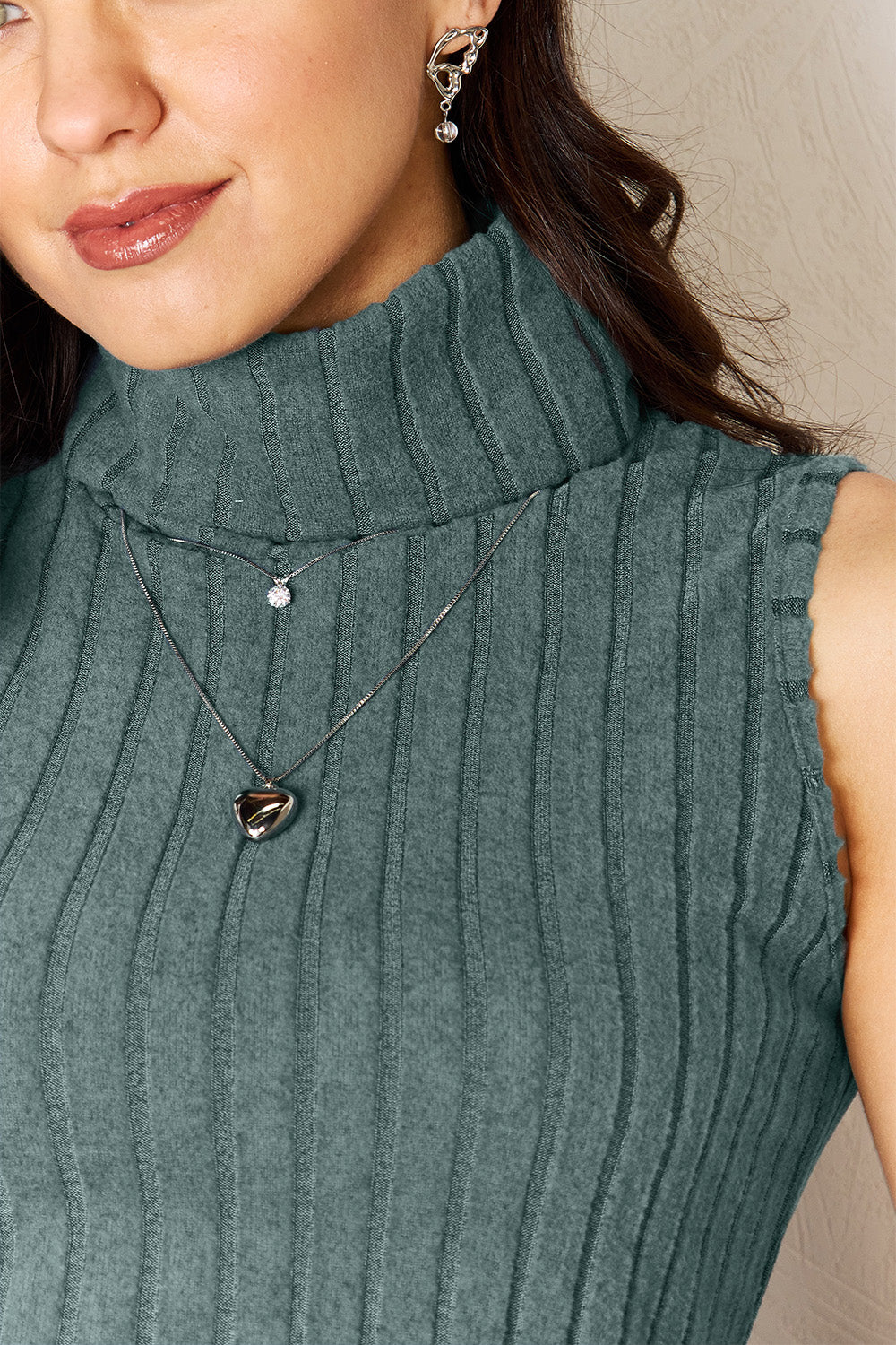 Basic Bae Full Size Ribbed Turtleneck Tank 17996 | Gulf Resellers