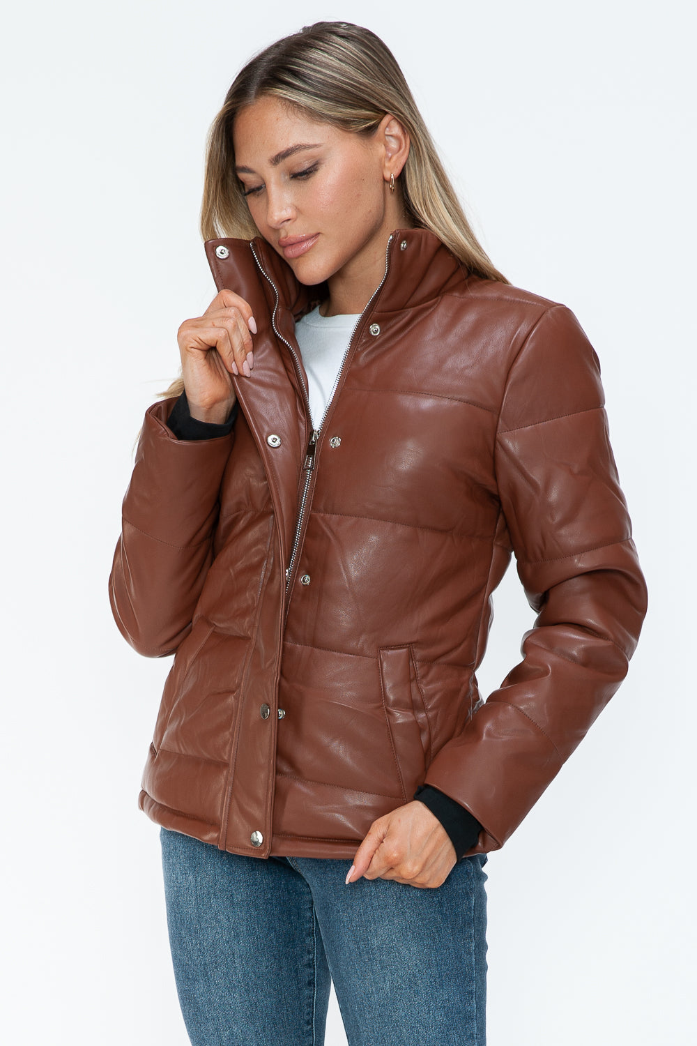 YMI Pocketed Zip Up Turtleneck Puffer Jacket 15760 | Gulf Resellers