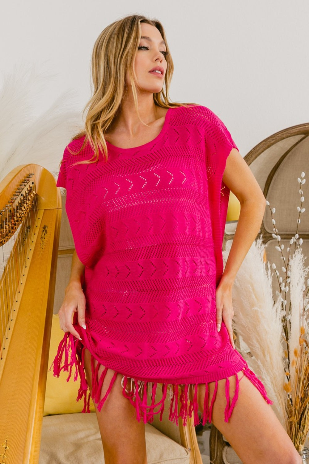 BiBi Fringed Hem Knit Top 8181 | Gulf Resellers