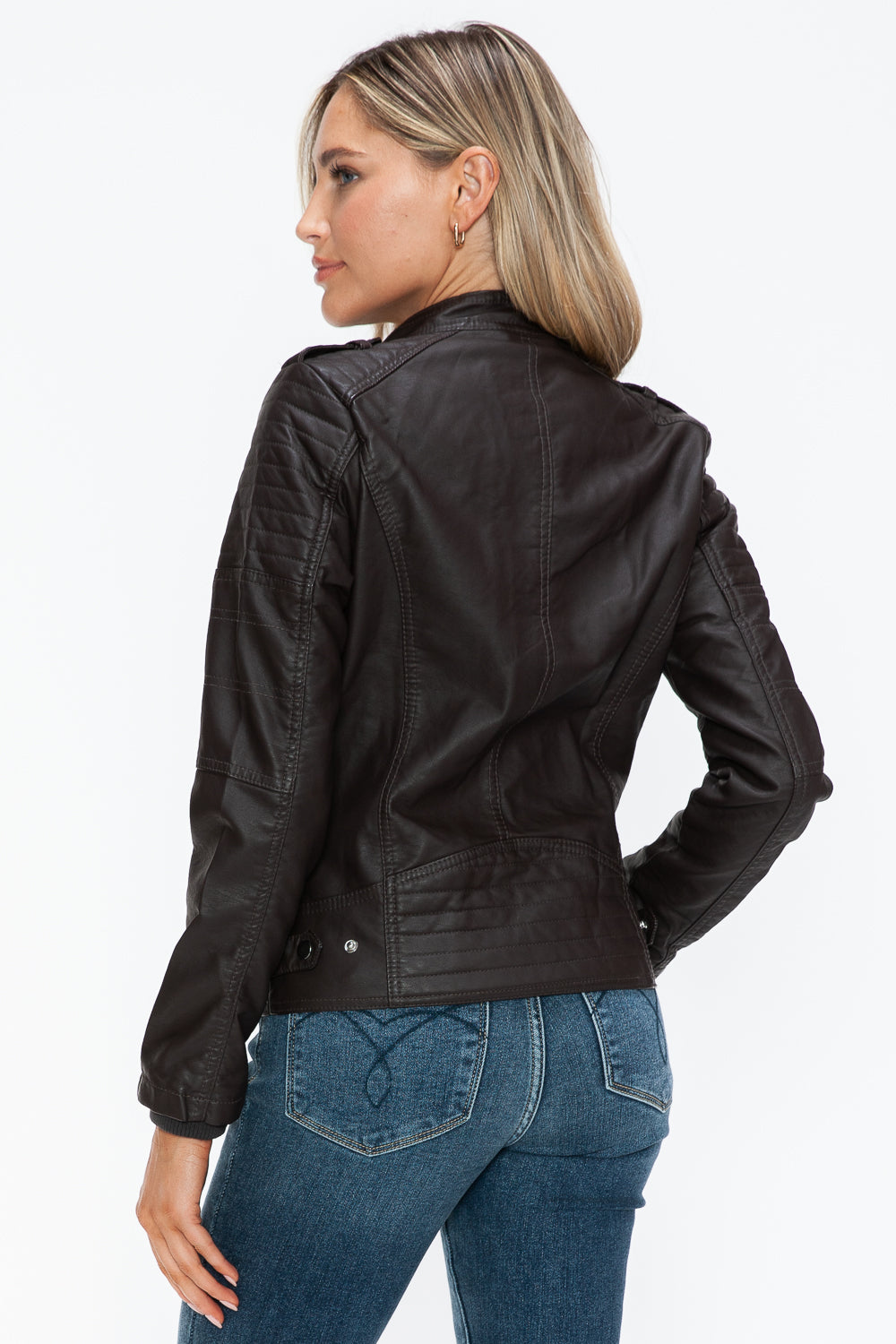 Snobbish PU Leather Biker Jacket with Side Zip Pockets 15460 | Gulf Resellers