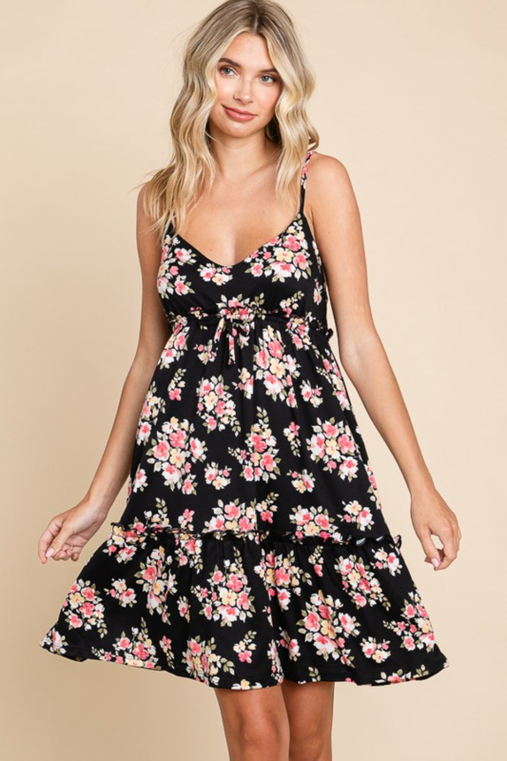 Culture Code Full Size Floral Frill Cami Dress 6176 | Gulf Resellers