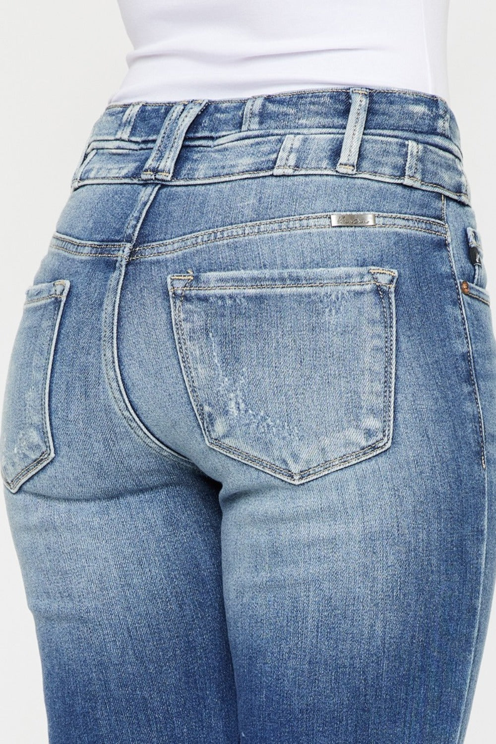 Kancan High Rise Wide Waistband Flare Jeans 9771 | Gulf Resellers