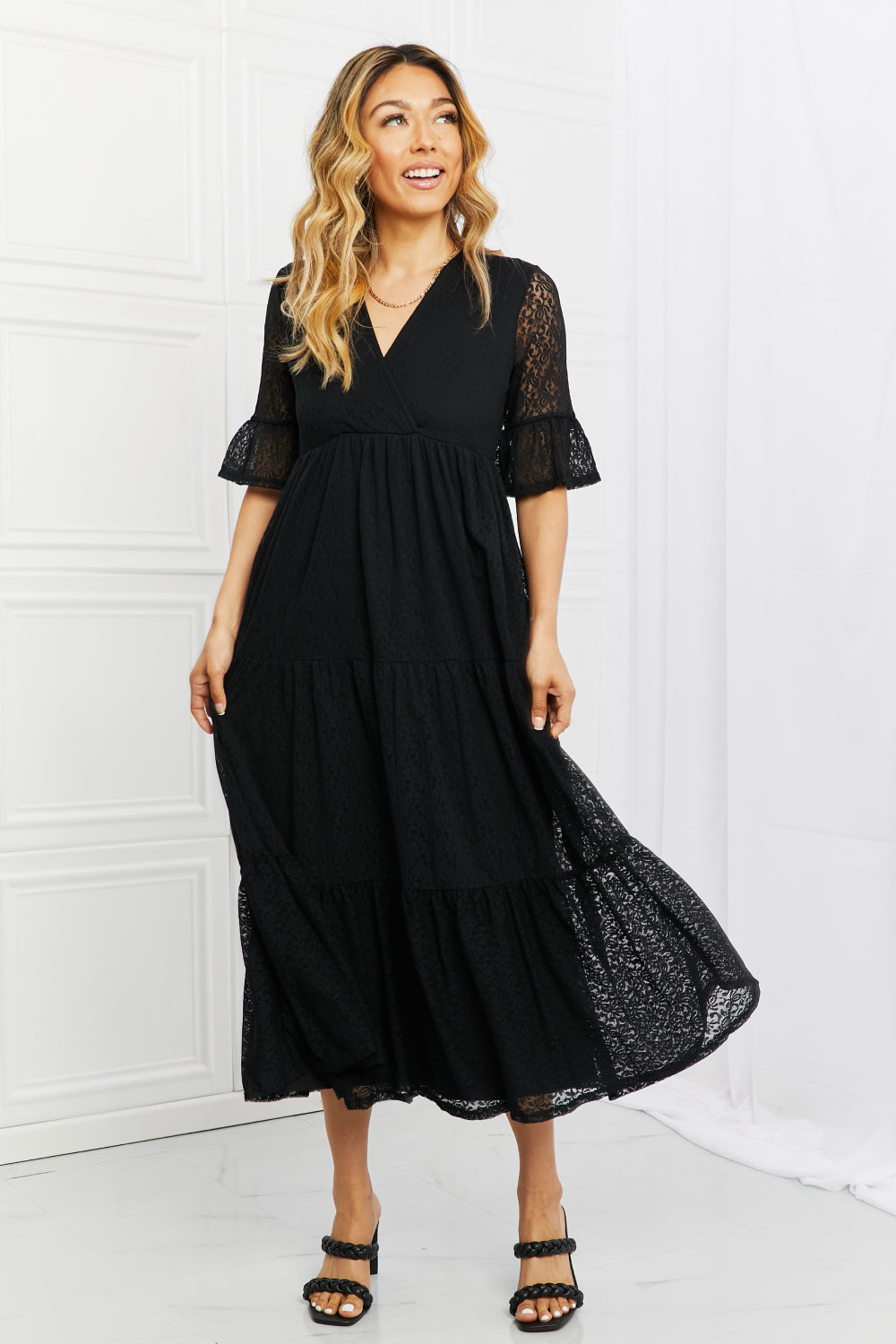 P & Rose Lovely Lace Full Size Tiered Dress | Gulf Resellers