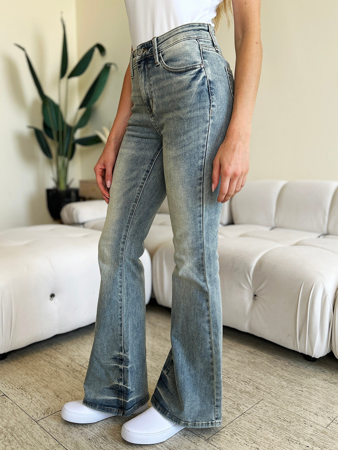Judy Blue Full Size High Waist Flare Jeans 5878 | Gulf Resellers