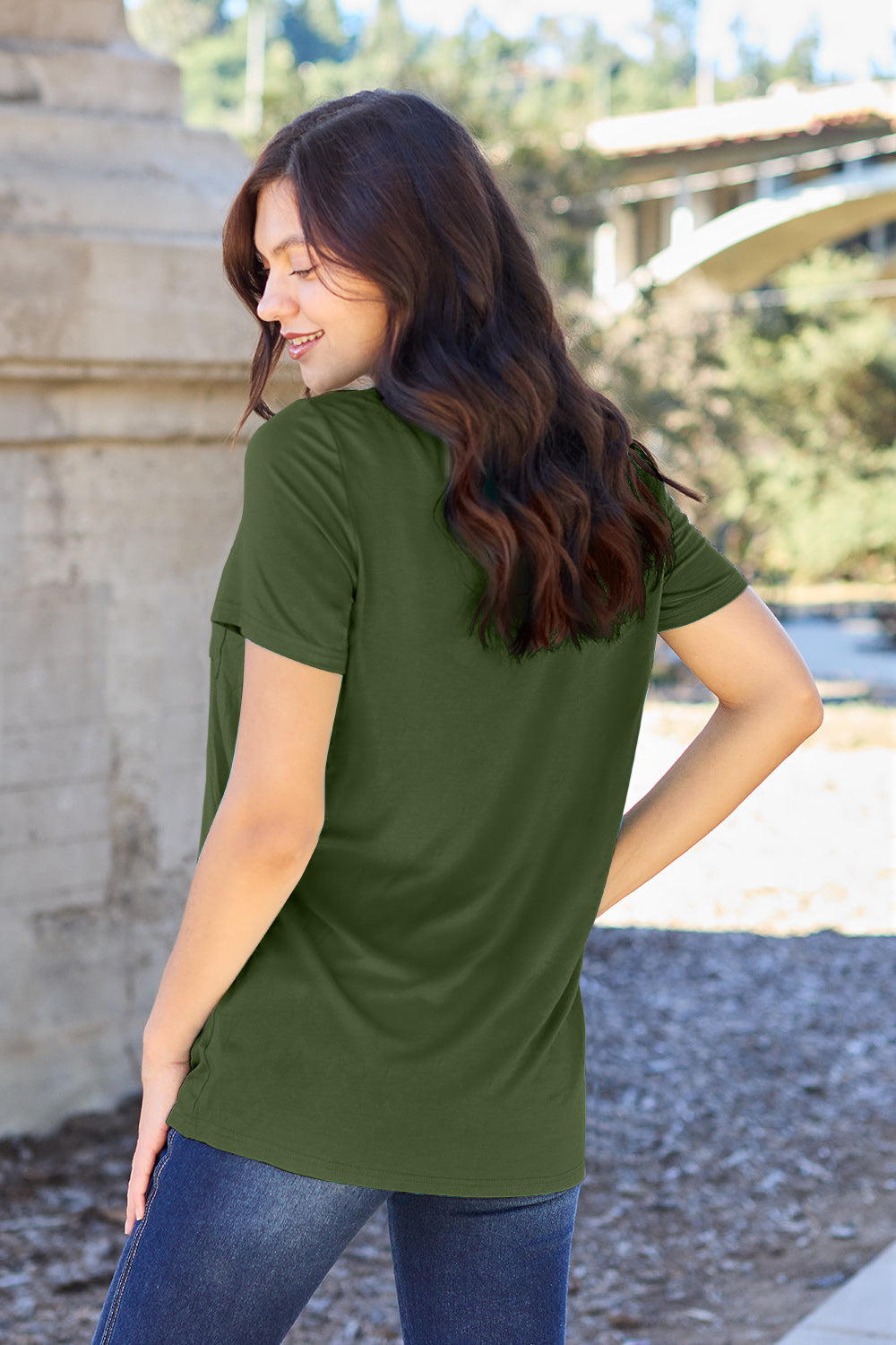 Basic Bae Full Size V-Neck Short Sleeve T-Shirt | Gulf Resellers