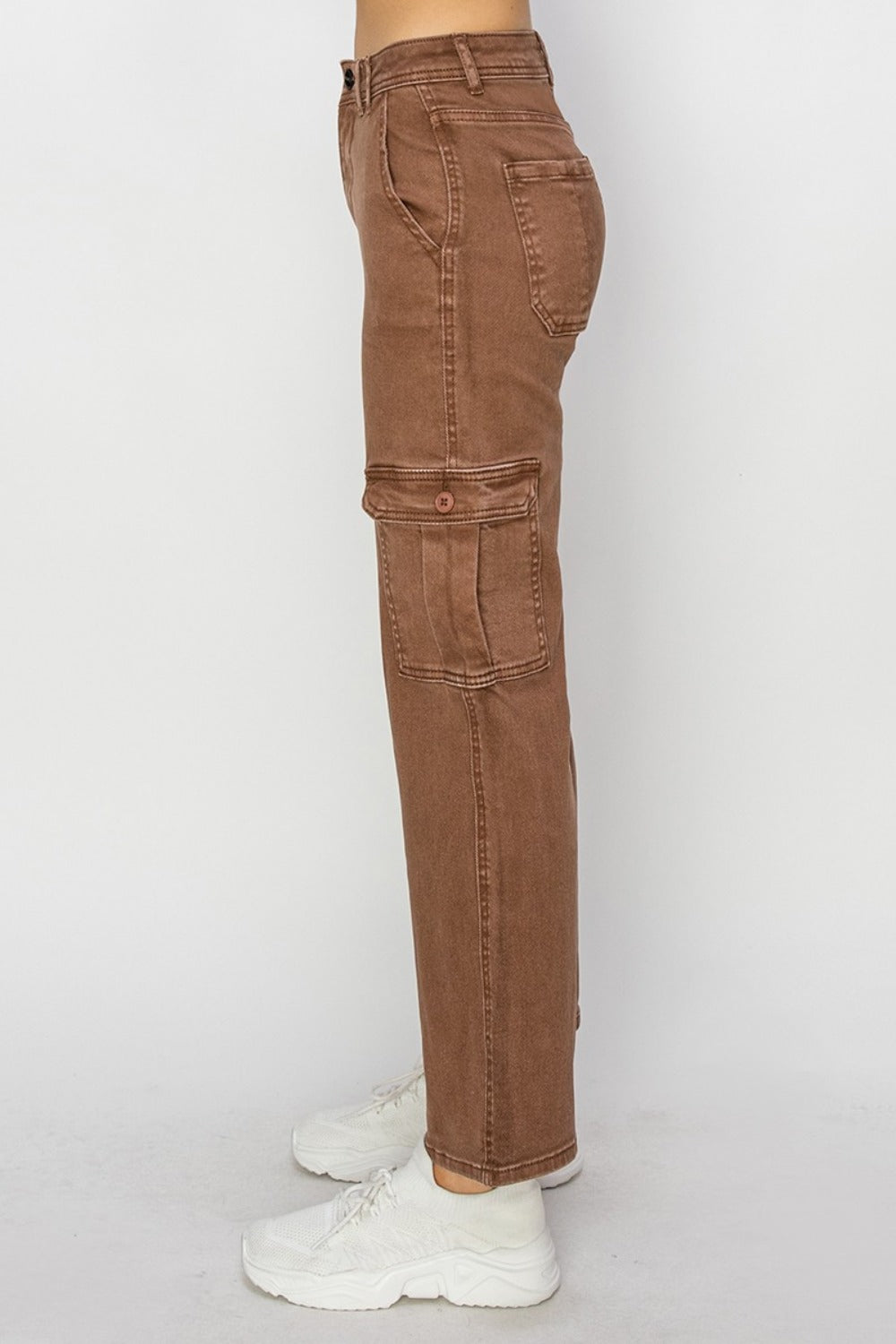 Risen Full Size High Rise Cargo Jeans 8655 | Gulf Resellers