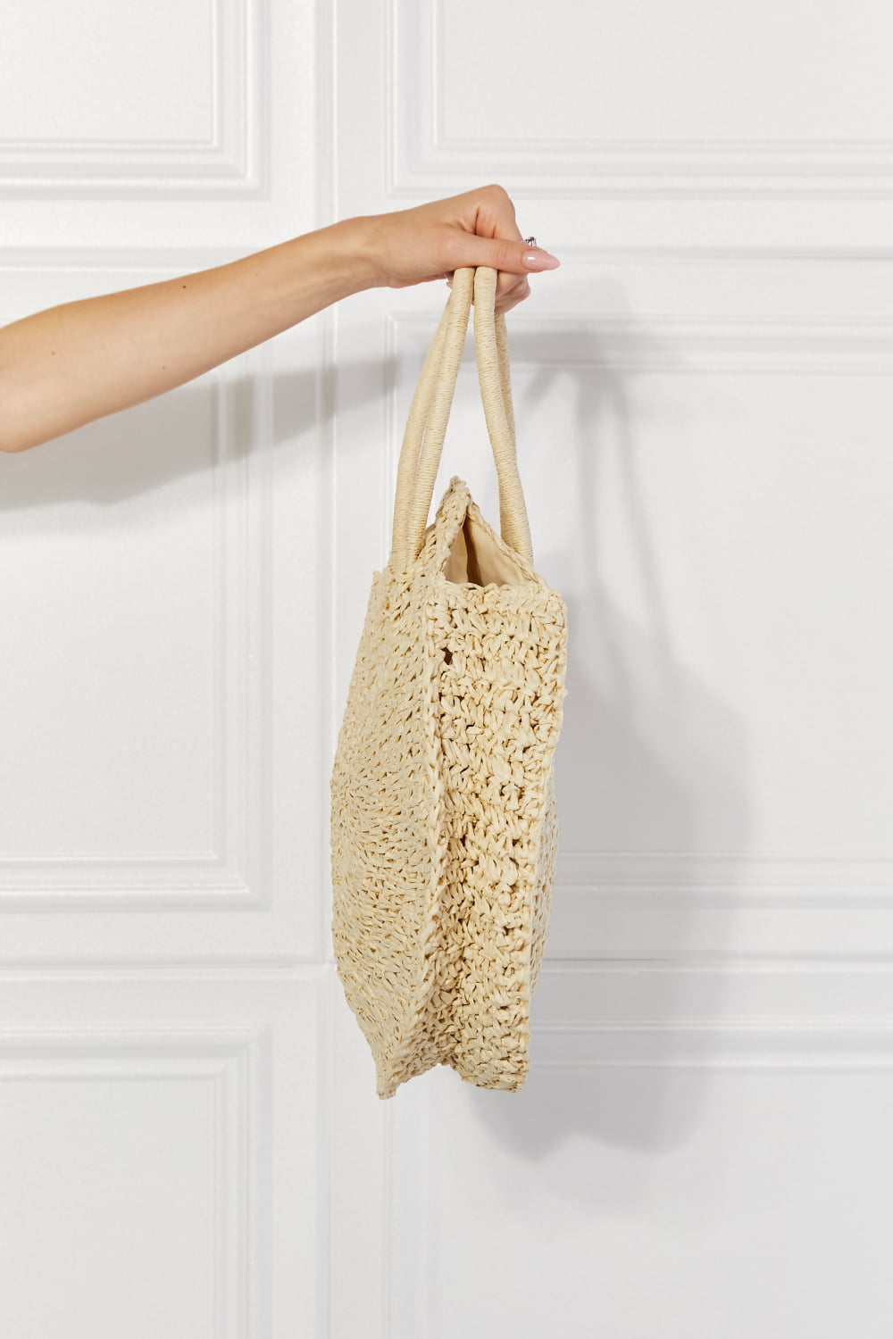 Justin Taylor Beach Date Straw Rattan Handbag in Ivory | Gulf Resellers