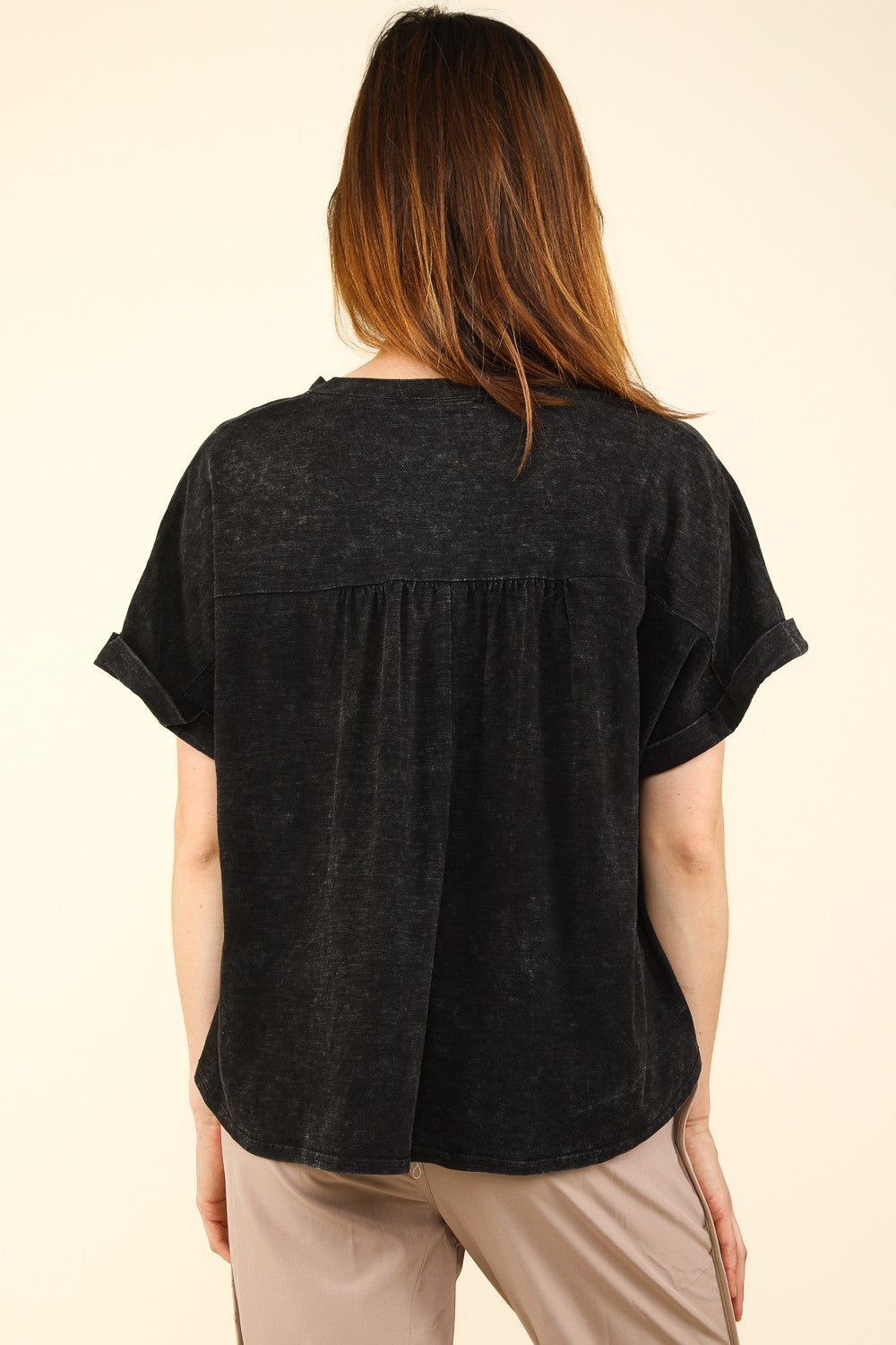 VERY J Nochted Short Sleeve Washed T-Shirt 7211 | Gulf Resellers