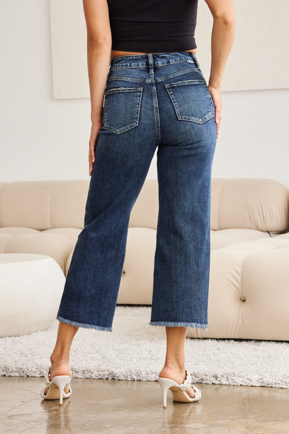 RFM Full Size Tummy Control High Waist Raw Hem Jeans 5014 | Gulf Resellers