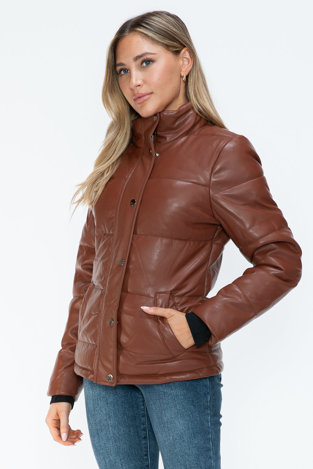 YMI Pocketed Zip Up Turtleneck Puffer Jacket 15754 | Gulf Resellers