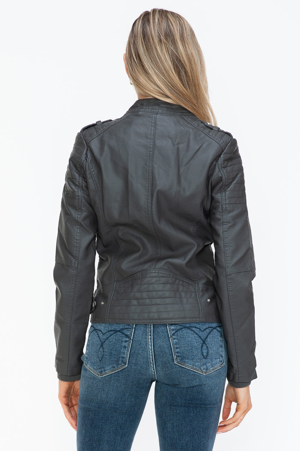 Snobbish PU Leather Biker Jacket with Side Zip Pockets 15289 | Gulf Resellers