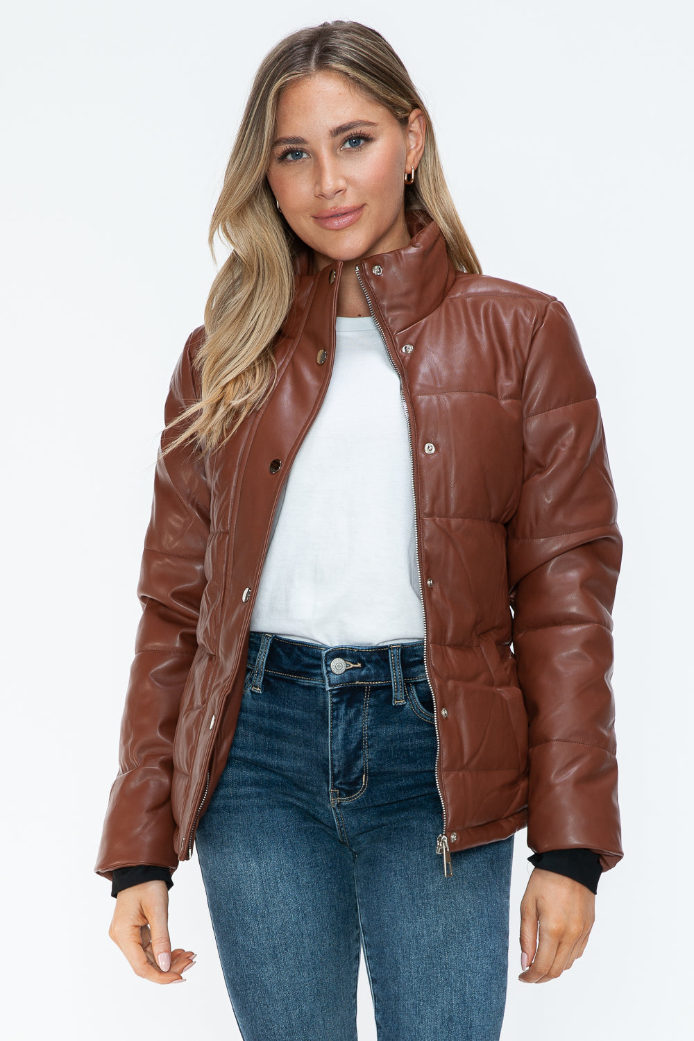 YMI Pocketed Zip Up Turtleneck Puffer Jacket 15761 | Gulf Resellers