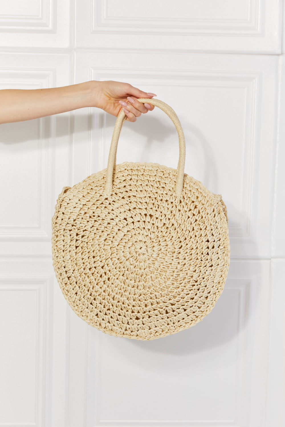 Justin Taylor Beach Date Straw Rattan Handbag in Ivory | Gulf Resellers