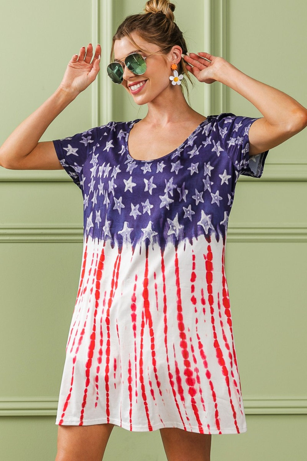 BiBi American Flag Theme Tee Dress 6063 | Gulf Resellers