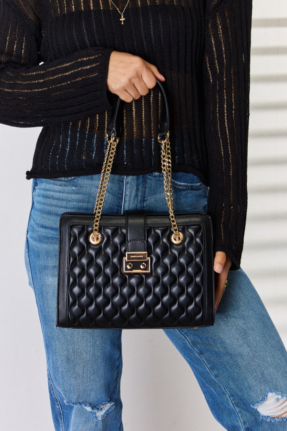 David Jones Quilted PU Leather Handbag 4662 | Gulf Resellers