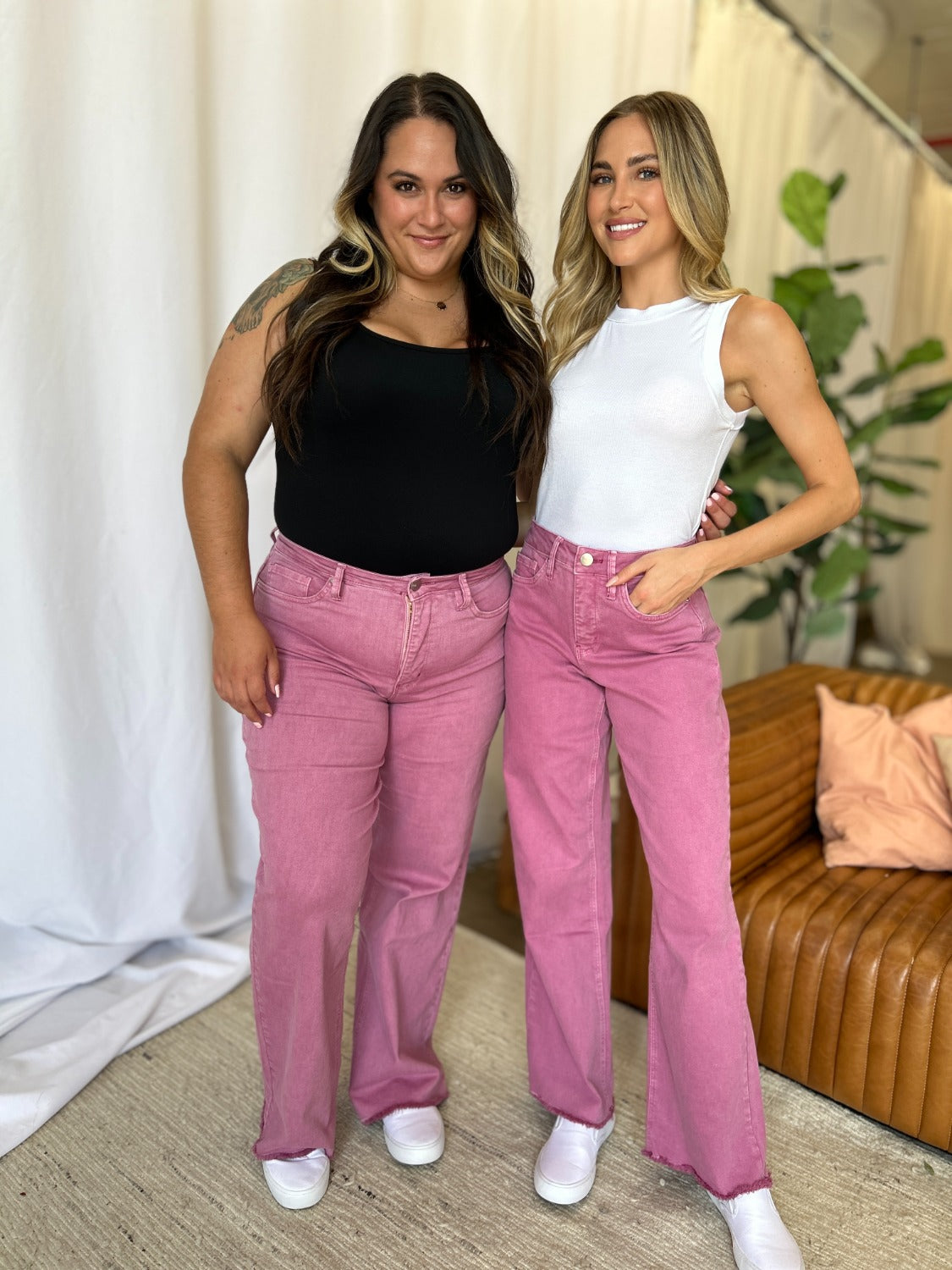 RFM Full Size High Rise Garment Dye Wide Leg Jeans 11155 | Gulf Resellers