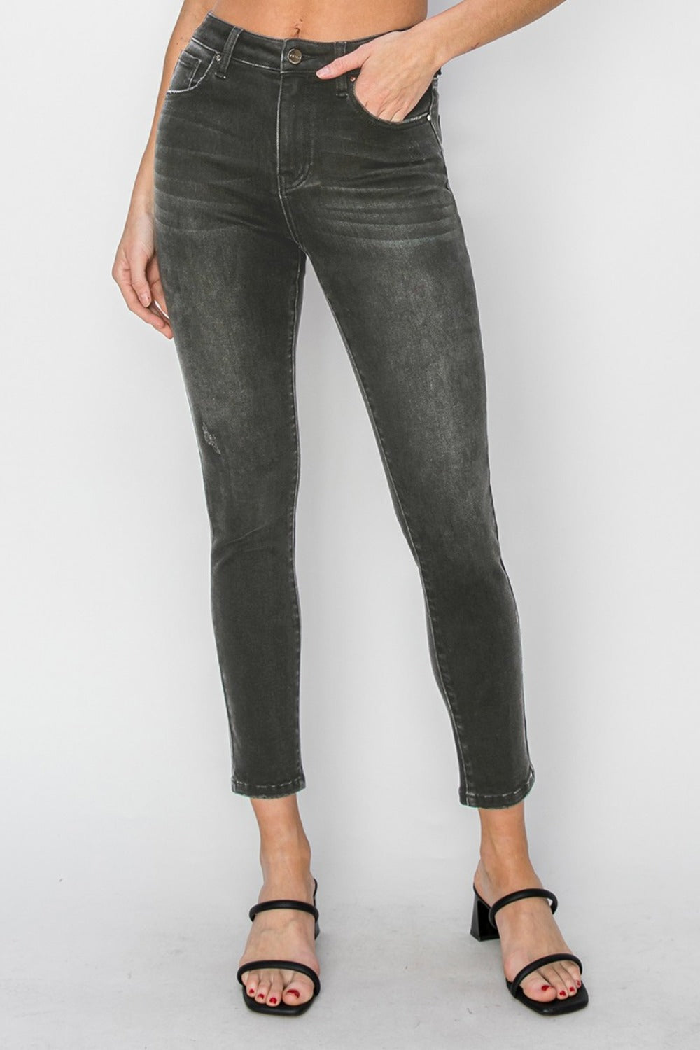 RISEN Full Size High Rise Ankle Skinny Jeans 10477 | Gulf Resellers