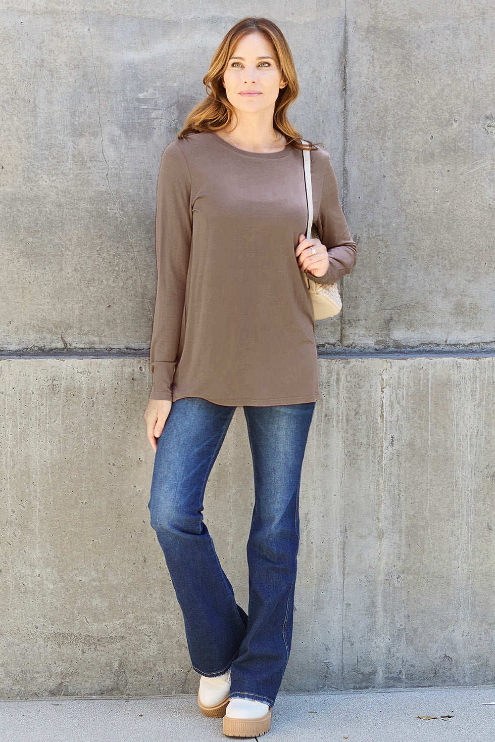 Basic Bae Full Size Round Neck Long Sleeve Top 7182 | Gulf Resellers