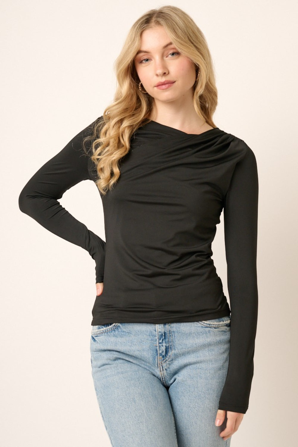 Mittoshop Ruched Long Sleeve Slim Top | Gulf Resellers