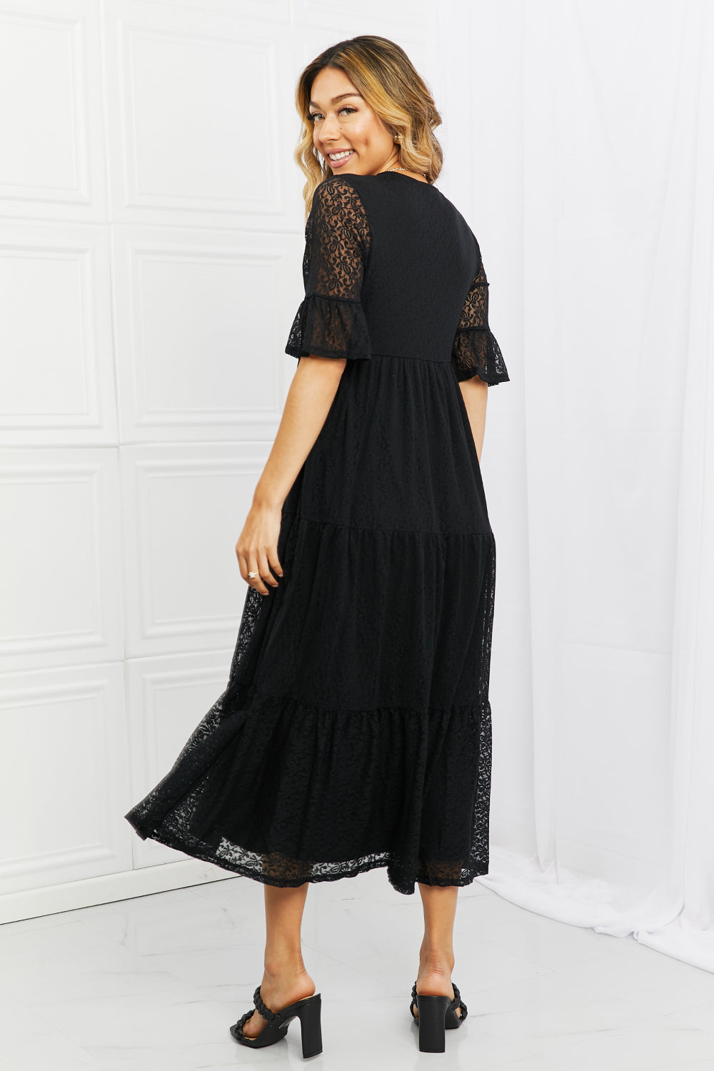 P & Rose Lovely Lace Full Size Tiered Dress | Gulf Resellers