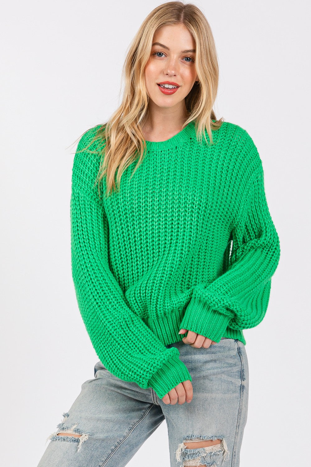 SAGE + FIG Round Neck Drop Shoulder Sweater 9941 | Gulf Resellers