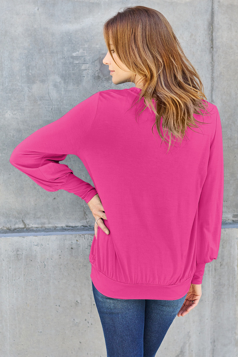 Basic Bae Full Size V-Neck Lantern Sleeve Top 6671 | Gulf Resellers